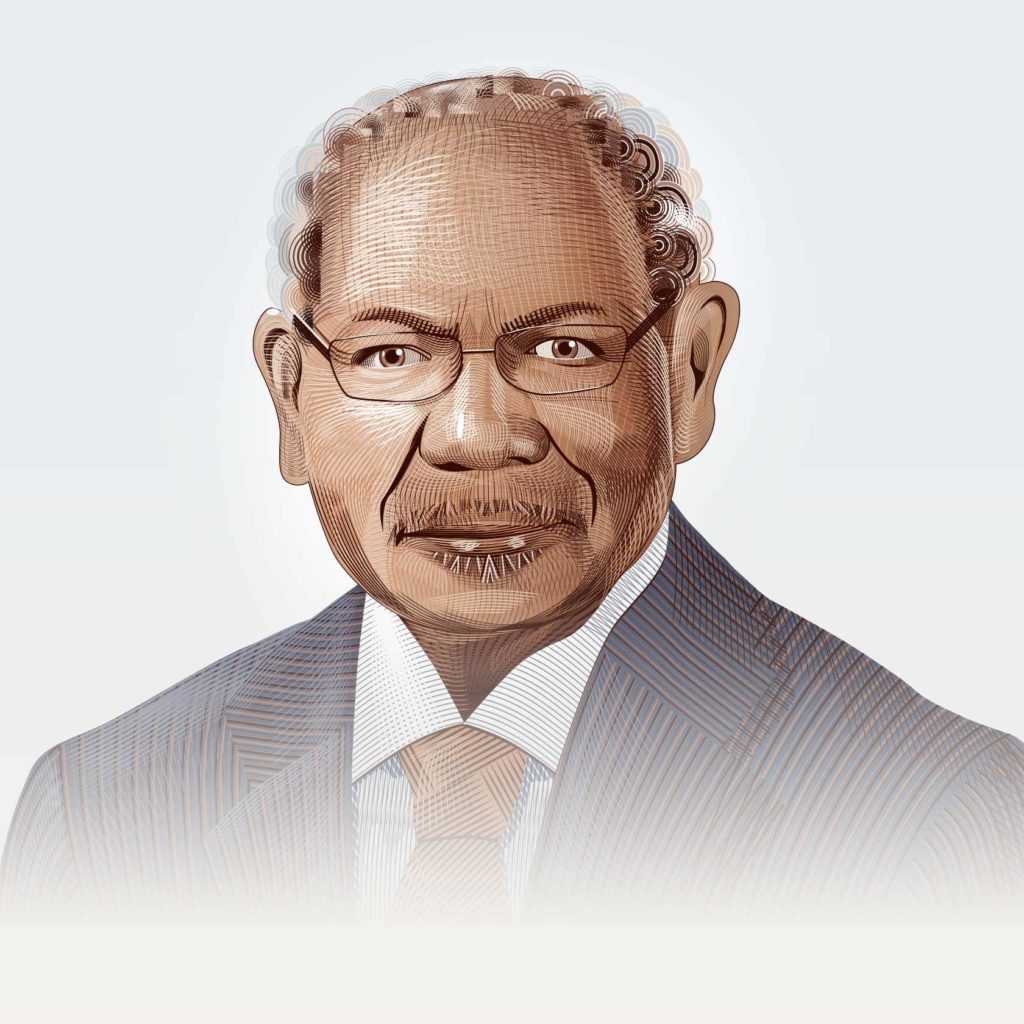 Digital portrait of Eddie Brown, founder of Brown Capital Management, one of the most respected asset management firms.