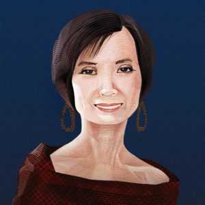 Digital portrait of Josie Natori, American fashion designer and the CEO and founder of The Natori Company.