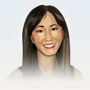 Digital portrait of Sabrina Kay, American entrepreneur and philanthropist who has been involved in education, fashion, and business.
